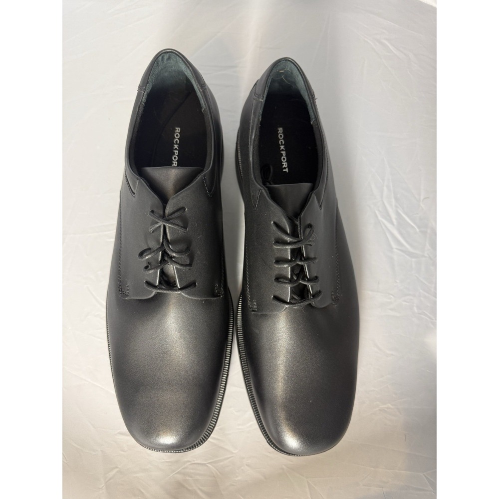 Rockport Black Margin Oxford Dress Shoes Round Toe Lace Up 15 W Men's - Picture 7 of 9